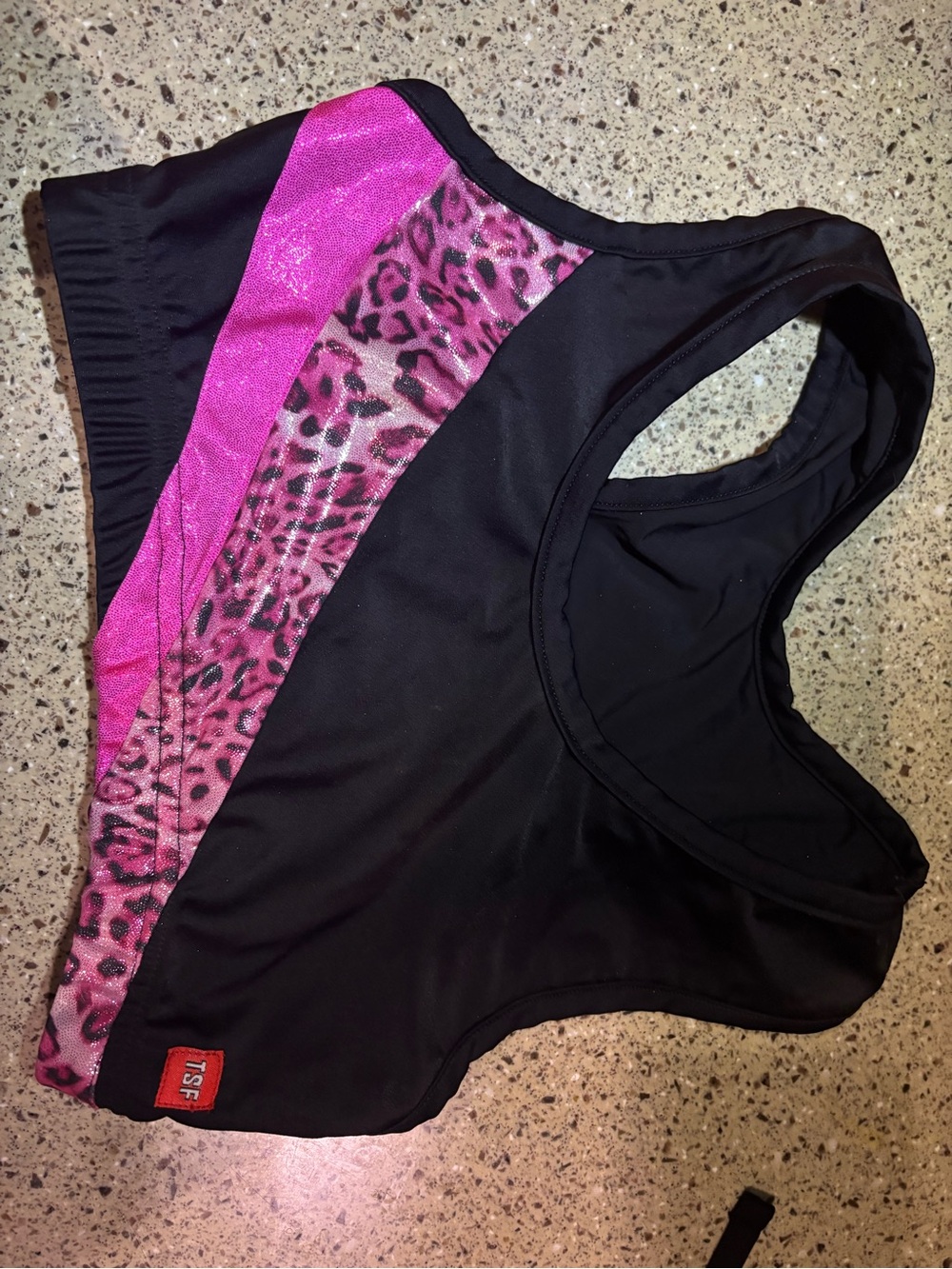 Women’s Black & Pink Leopard Sports Bra